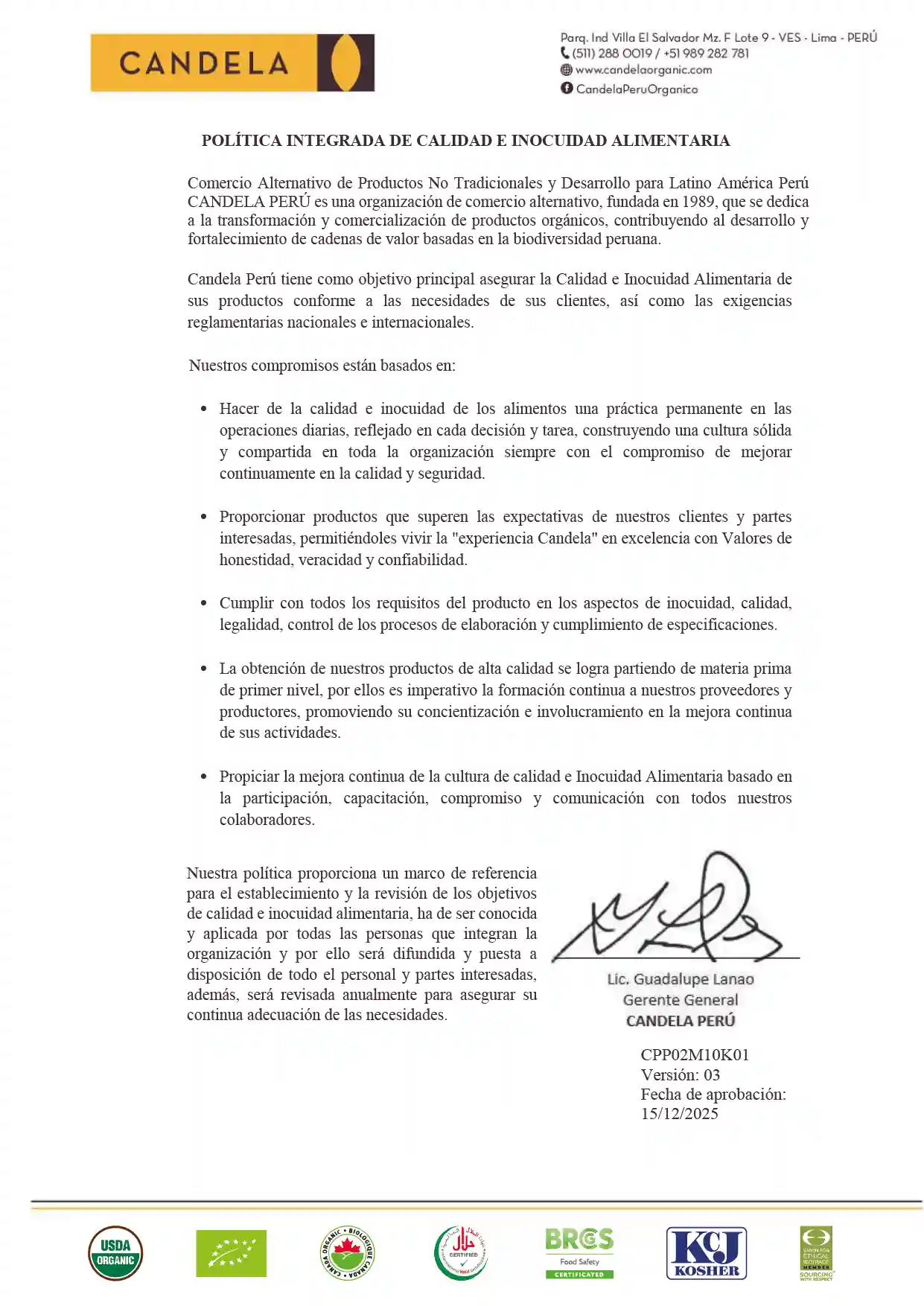 politica de calidad